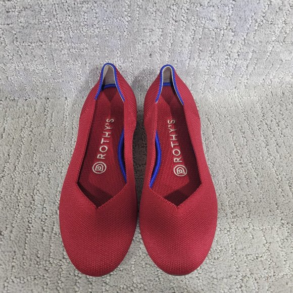 Rothy’s The Flat Scooter Red Round Toe Slip On Shoes Women's Size US 6, 6.5, 10 - Picture 2 of 9